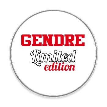 GENDRE LIMITED EDITION - Runder Kühlschrankmagnet - Weiß - Vorne