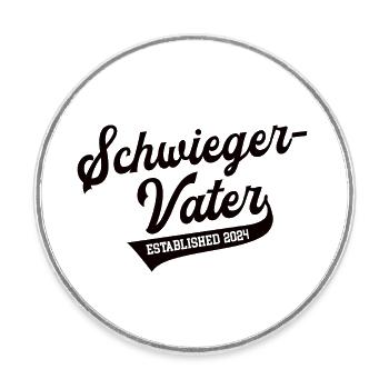 Schwiegervater 2024 Brautvater Schwiegerpapa in 24 - Runder Kühlschrankmagnet - Weiß - Vorne