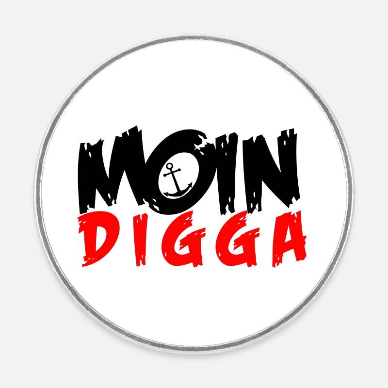 MoinDIGGA - Runder Kühlschrankmagnet - Weiß