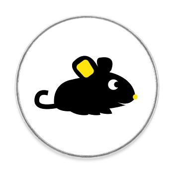 Cute Mouse - Round  fridge magnet - white - Front