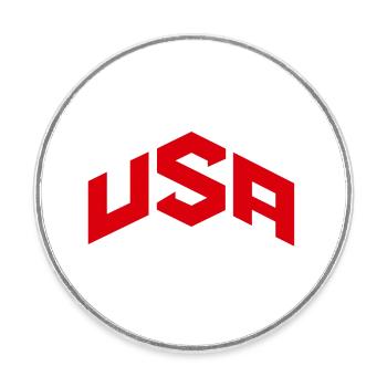 USA - Round  fridge magnet - white - Front