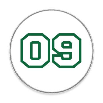 Nummer 9 Green Sport - Runder Kühlschrankmagnet - Weiß - Vorne