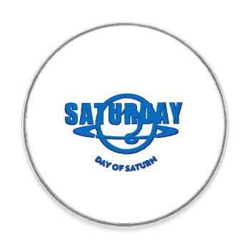 Saturday Samstag Wochentage Saturn blau used look - Runder Kühlschrankmagnet - Weiß - Vorne