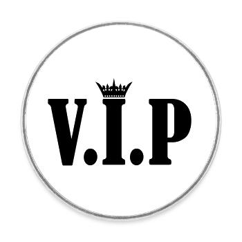vip crown - Runder Kühlschrankmagnet - Weiß - Vorne
