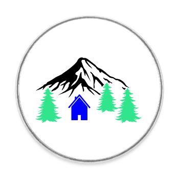 Cabin Berge - Round  fridge magnet - white - Front