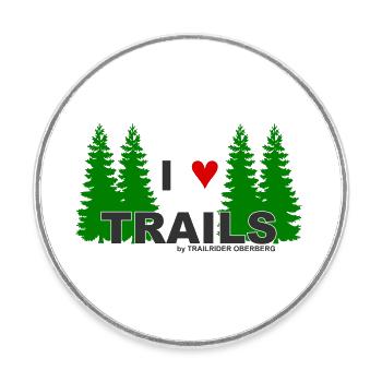 I LOVE Trails - Runder Kühlschrankmagnet - Weiß - Vorne