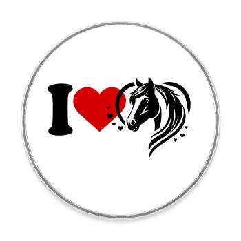 J’adore les chevaux - Magnet rond - blanc - Devant