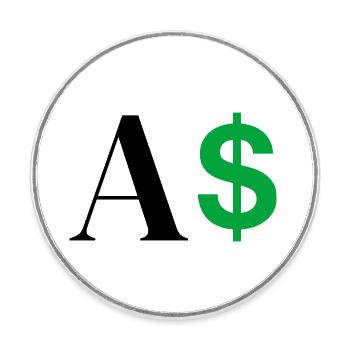 Dollar-Buchstabe - Runder Kühlschrankmagnet - Weiß - Vorne
