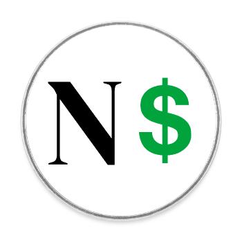 Buchstabe n Dollar - Runder Kühlschrankmagnet - Weiß - Vorne