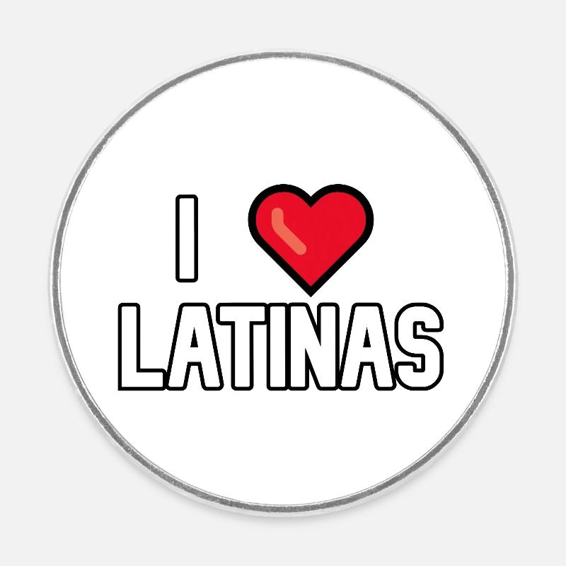 Ich liebe Latinas - Runder Kühlschrankmagnet - Weiß