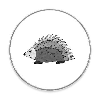 Igel - Runder Kühlschrankmagnet - Weiß - Vorne