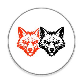 Fox Head Team - Round  fridge magnet - white - Front