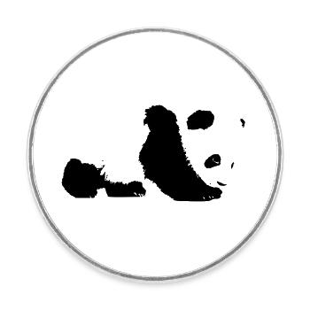 panda - Round  fridge magnet - white - Front
