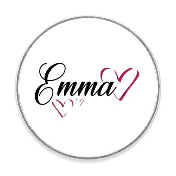 Emma surname first name - Round  fridge magnet - white - Front