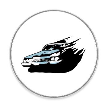 speed - Runder Kühlschrankmagnet - Weiß - Vorne