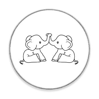 2 elefanten freunde team paar liebe paerchen brued - Runder Kühlschrankmagnet - Weiß - Vorne