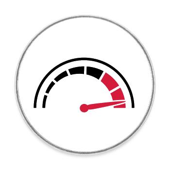 Speedometer quick lawn - Round  fridge magnet - white - Front