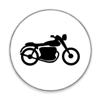 moto - Magnet rond - blanc - Devant