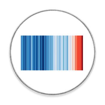 Klimawandel - Show your stripes - Runder Kühlschrankmagnet - Weiß - Vorne