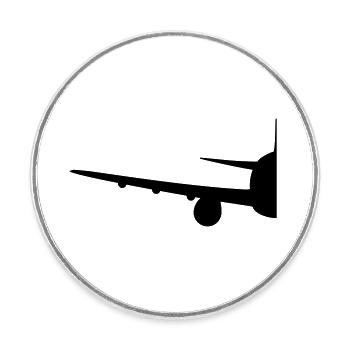 hälfte halb halbes geteilt vorne front flugzeug fl - Runder Kühlschrankmagnet - Weiß - Vorne
