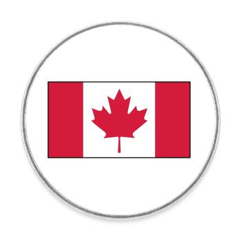 Canada flag - Round  fridge magnet - white - Front