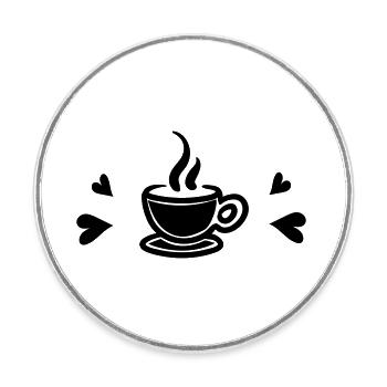 I love coffee - Round  fridge magnet - white - Front