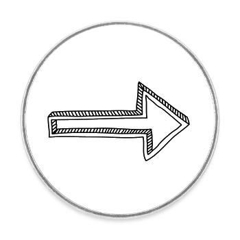 arrow - Round  fridge magnet - white - Front