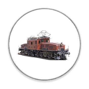 Crocodile CFF CE6 / 8 - Magnet rond - blanc - Devant