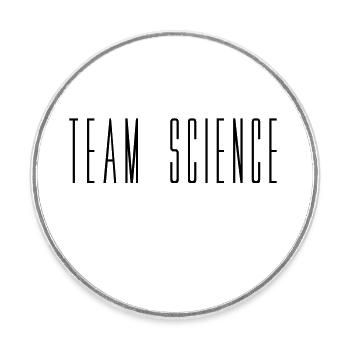Science d'équipe mise en miroir - Magnet rond - blanc - Devant