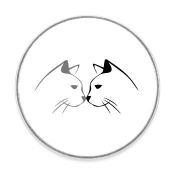 2 frères - Magnet rond - blanc - Devant