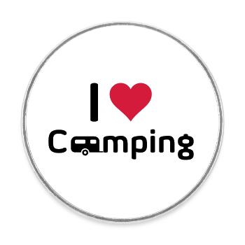 I love Camping - Magnet rond - blanc - Devant