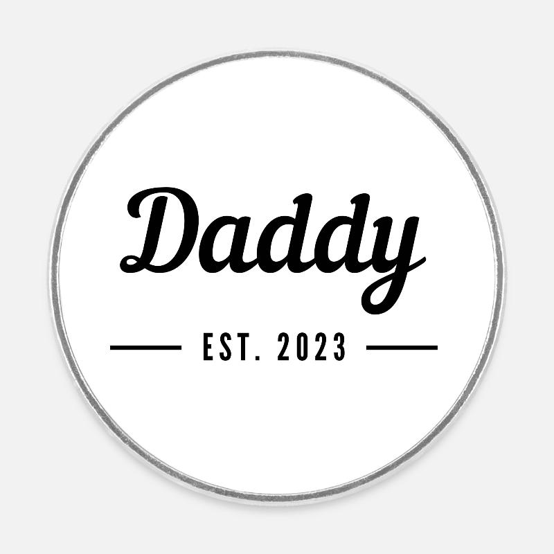 Papa 2023 - Magnet rond - blanc