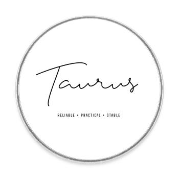 Taureau - Magnet rond - blanc - Devant