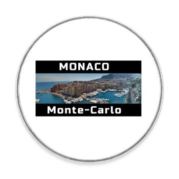 MONACO, Monte Carlo - Round  fridge magnet - white - Front