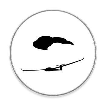 Glider Glider Gliding Glider Pilot - Round  fridge magnet - white - Front