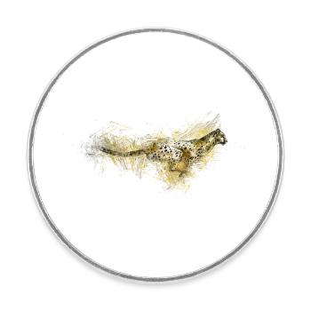 Cheetah - Round  fridge magnet - white - Front