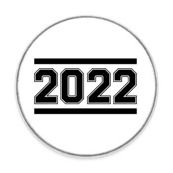 2022 - Round  fridge magnet - white - Front
