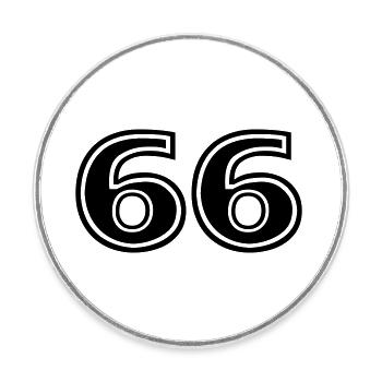 66 - Runder Kühlschrankmagnet - Weiß - Vorne