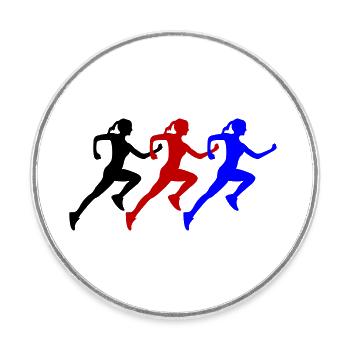 Runners - Round  fridge magnet - white - Front
