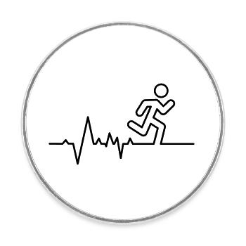Running, triathlon or marathon sports competition. - Round  fridge magnet - white - Front