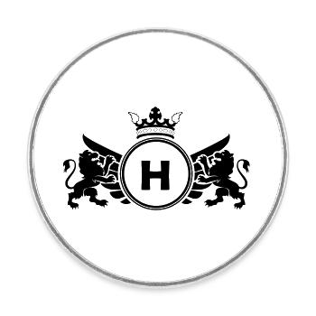 Buchstabe H Wappen - Runder Kühlschrankmagnet - Weiß - Vorne