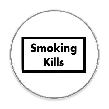 Smoking kills - Round  fridge magnet - white - Front