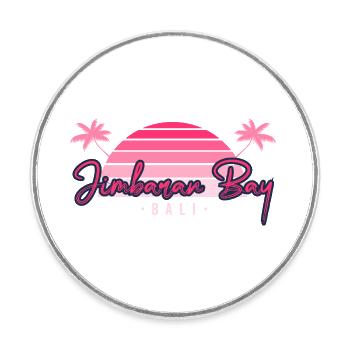 Jimbaran Bay Bali - Round  fridge magnet - white - Front