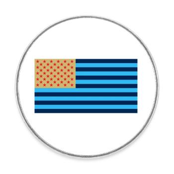 Drapeau de Djurgården - Magnet rond - blanc - Devant