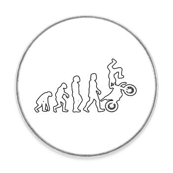 Motocross Motocycliste Cyclomoteur Cadeau Moto - Magnet rond - blanc - Devant
