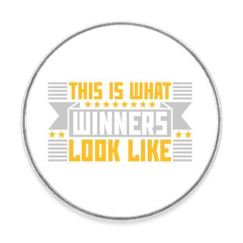 What Winners Look Like - Round  fridge magnet - white - Front
