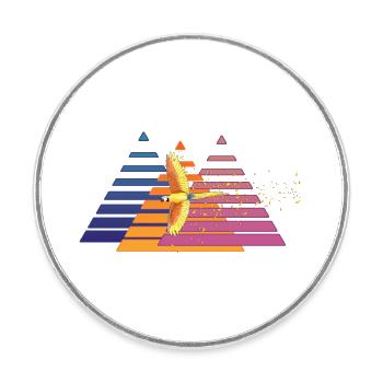 Vol perroquet - Magnet rond - blanc - Devant