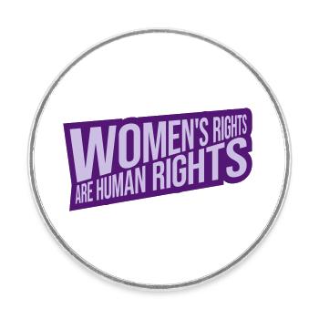 citation féministe sur les droits des femmes - Magnet rond - blanc - Devant