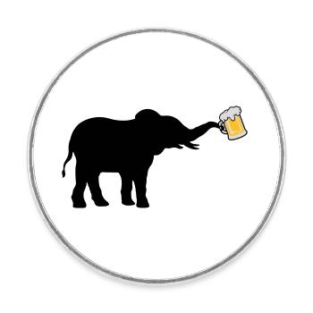 Bière Jug Elephant cool - Magnet rond - blanc - Devant