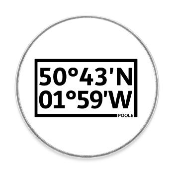 Poole Koordinaten - Runder Kühlschrankmagnet - Weiß - Vorne